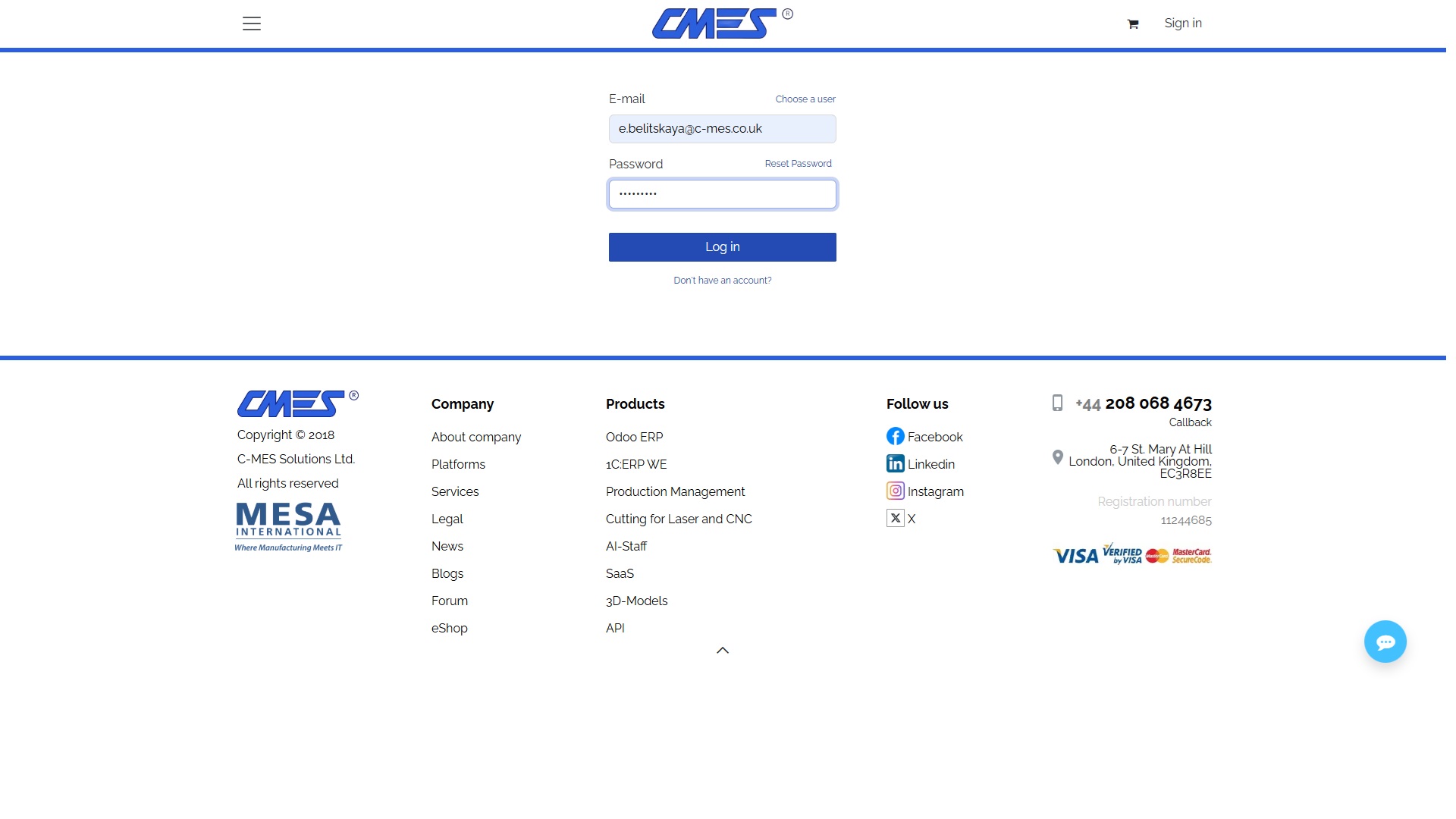 Registration example