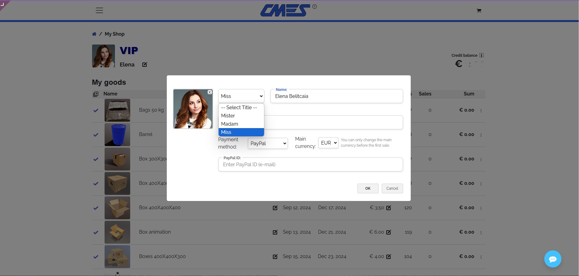 Registration example