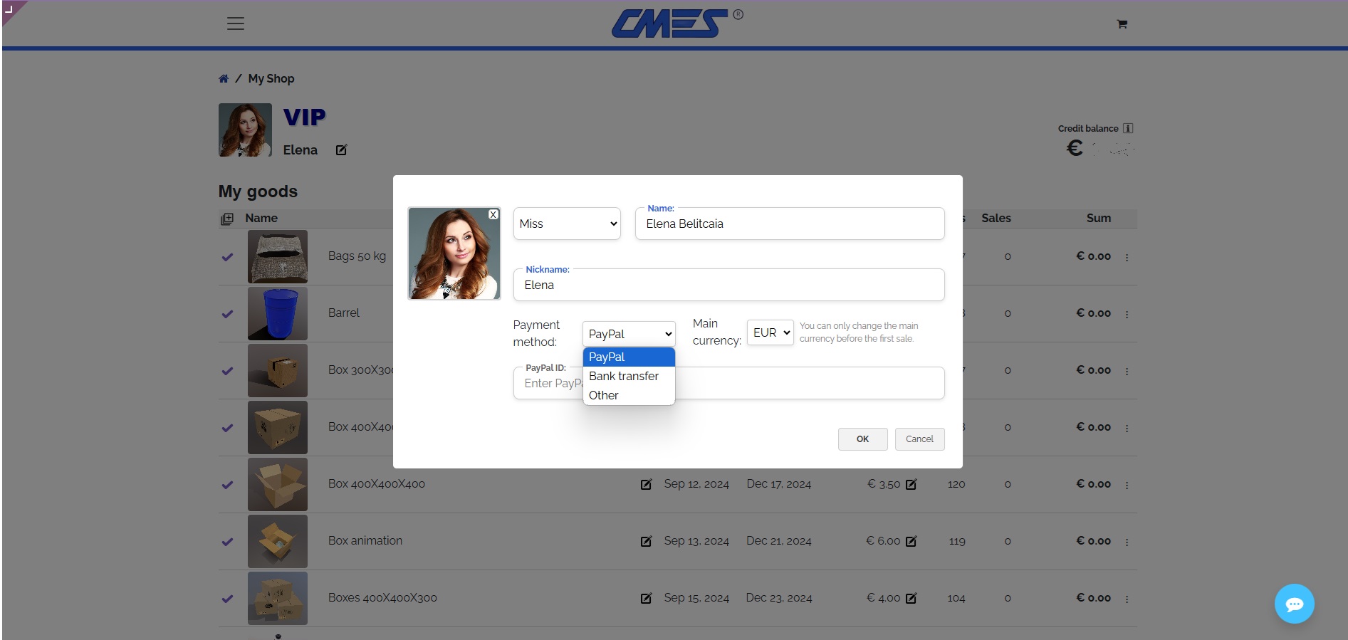 Registration example