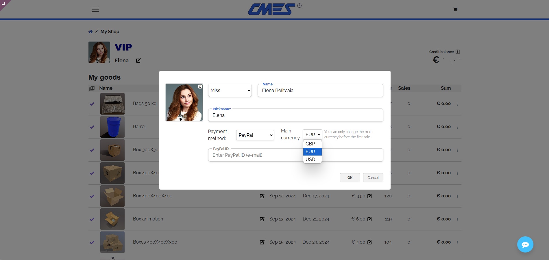 Registration example
