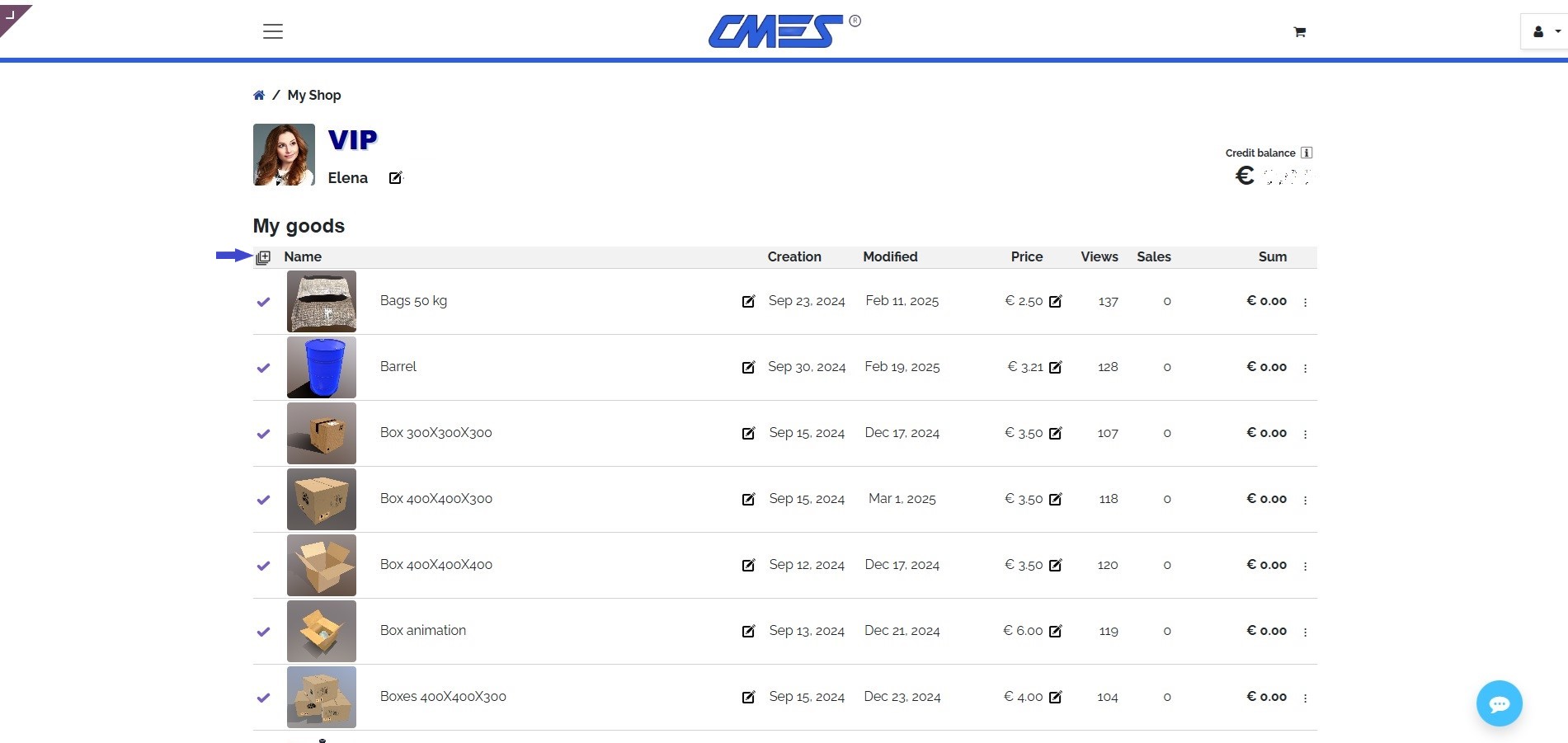 Registration example