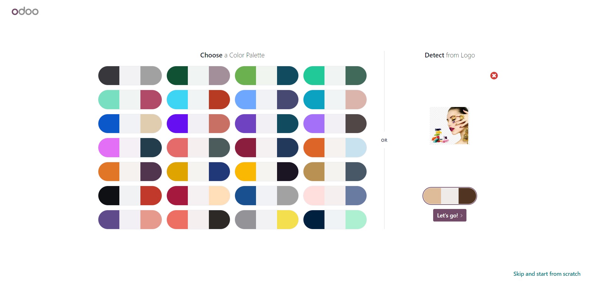 Choosing a website palette