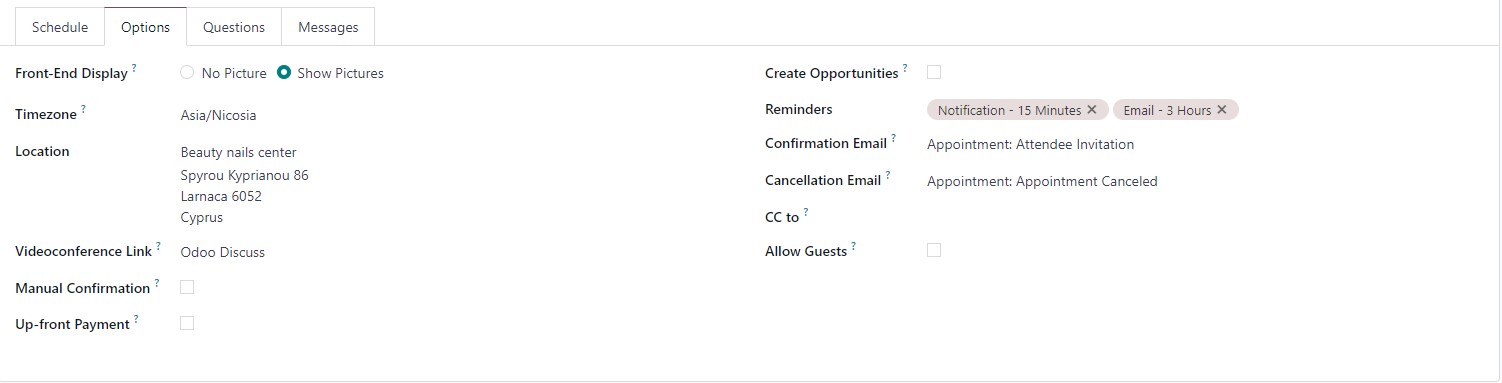 Apointment card. Additional