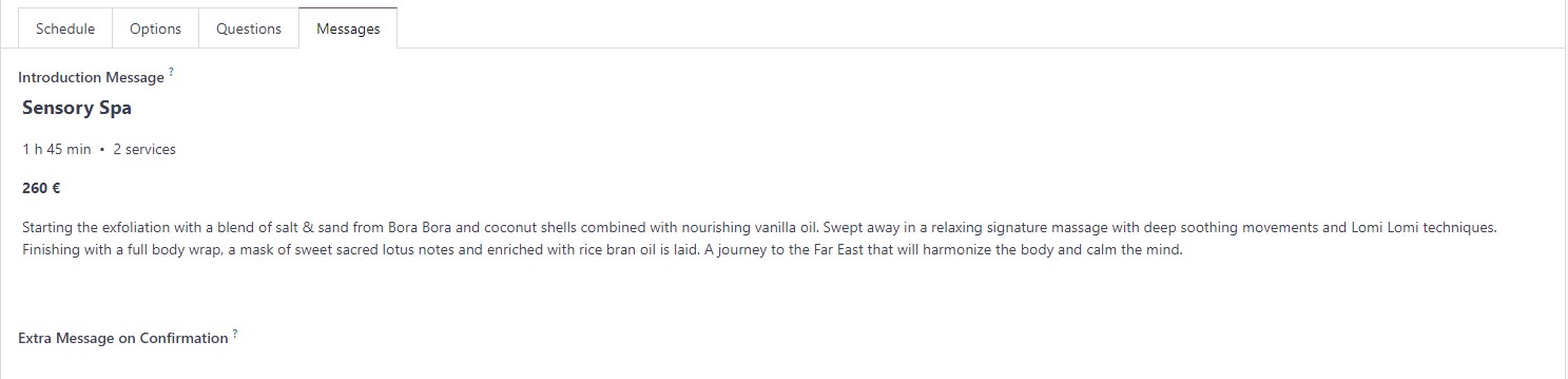 Apointment card. Messages