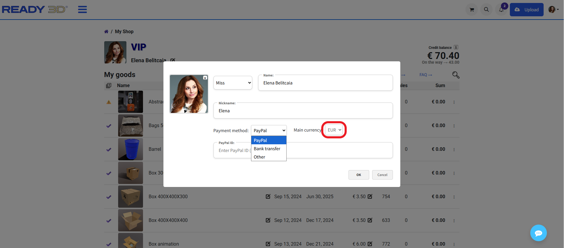 Registration example