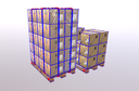 Pallets with boxes