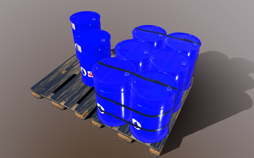 Pallets with imperial barrels