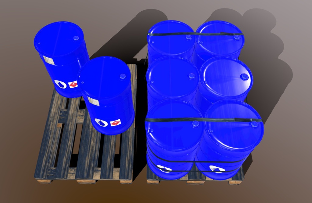 Pallets with imperial barrels