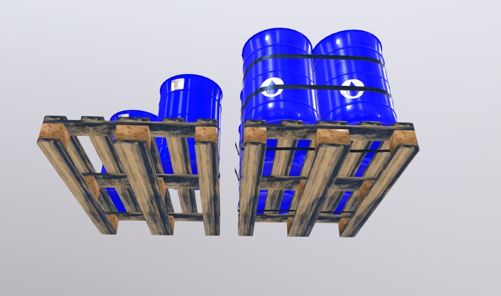 Pallets with imperial barrels