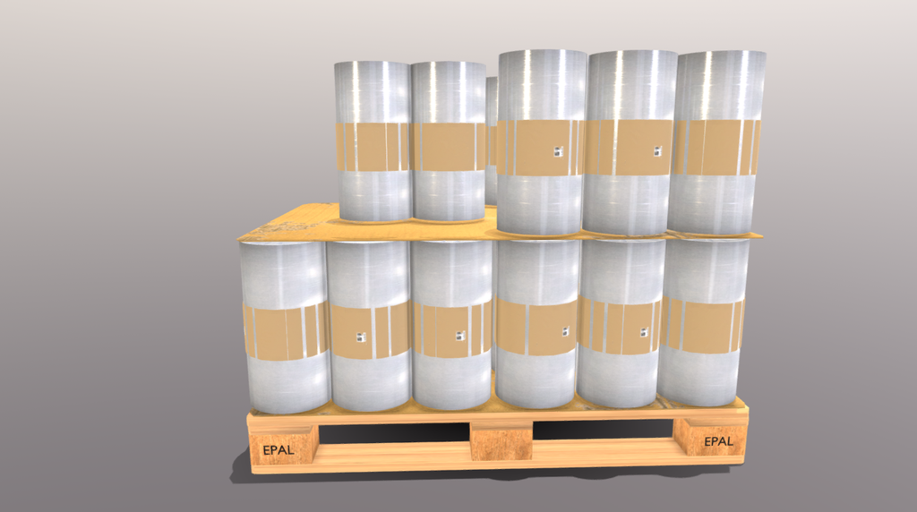 Pallet with roll film