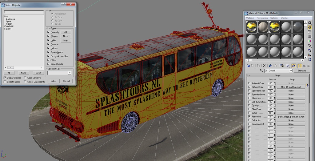 Amphibian Splashtours Bus Low-poly 3D model