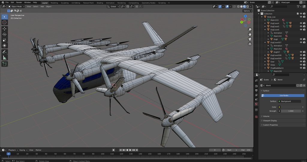 Archer Midnight EVTOL low poly