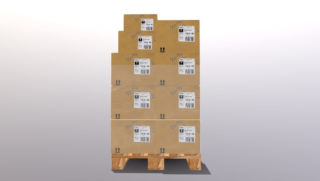 Pallet with boxes 400X300X300