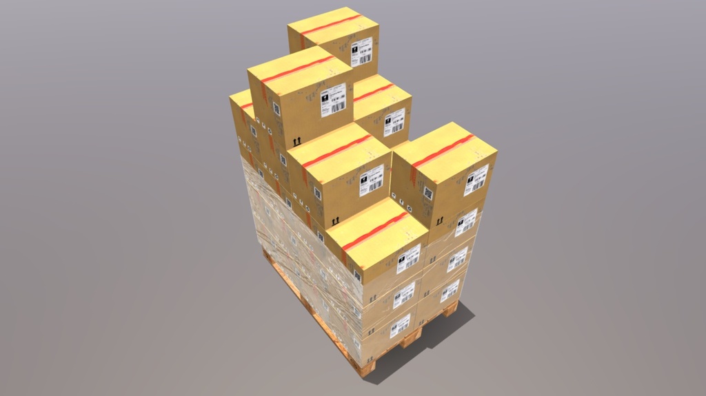 Pallet with boxes 400X300X300