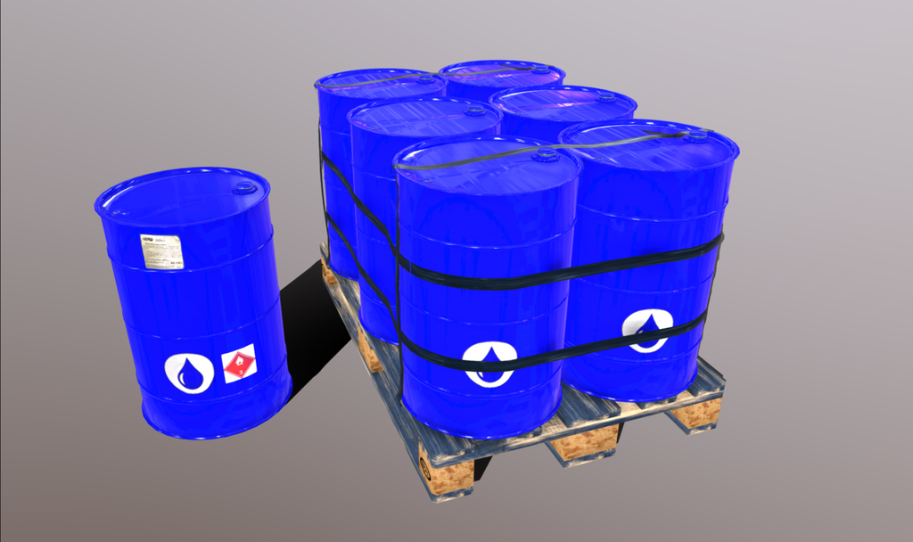 Pallet with imperial barrels