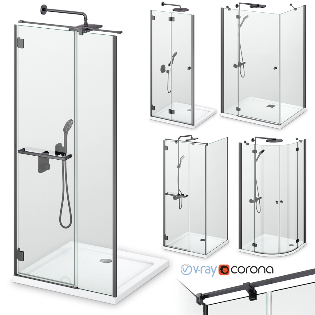 Cabin showers Radaway Carena black