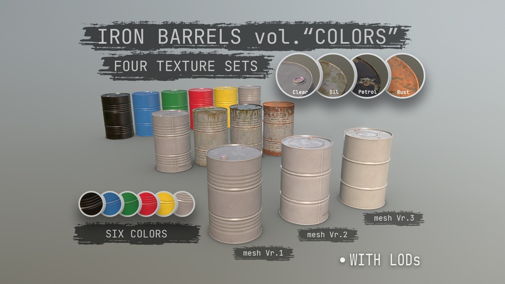 Cargo Iron Barrels 200L Colors