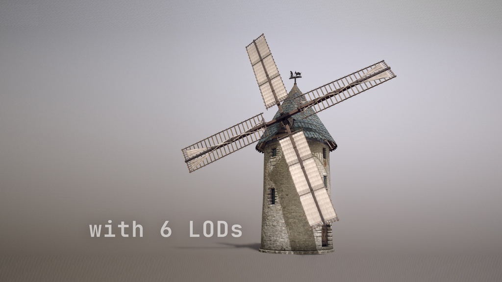 France Windmill Largny-sur-Automne WithLODs