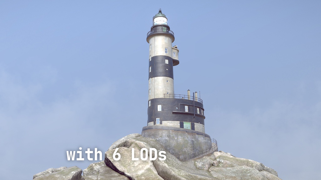 Lighthouse Nakasiretoko Aniva with LODs