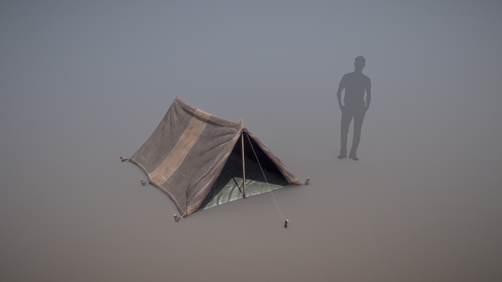 Military Tent WWII TwoSleeping open vr.3