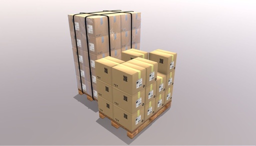 Pallets with boxes