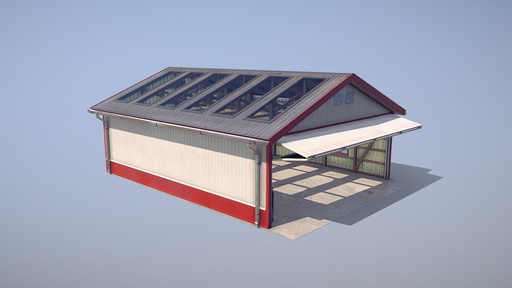 Airfield Hangar 12m Vr2 RED