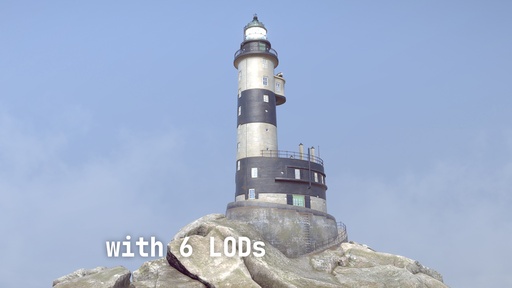 Lighthouse Nakasiretoko Aniva with LODs